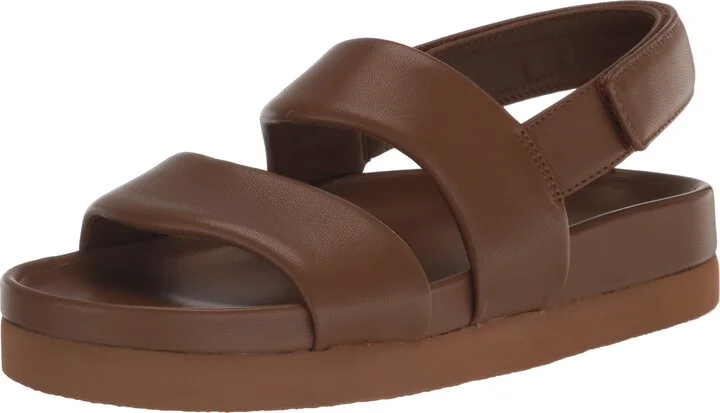 Vince Womens Gemini Platform Sandal Peanut Brown Leather 6 M