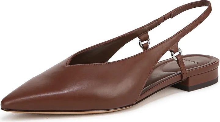 Vince Womens INES Ballet Flat Coffee Leather 7 M