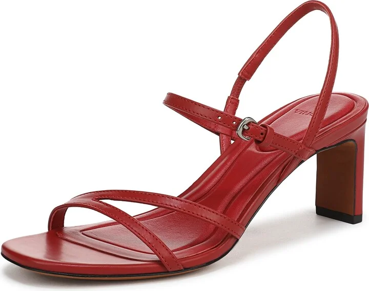 Vince Womens Marcela Heeled Sandal Crimson Red Leather 8 M