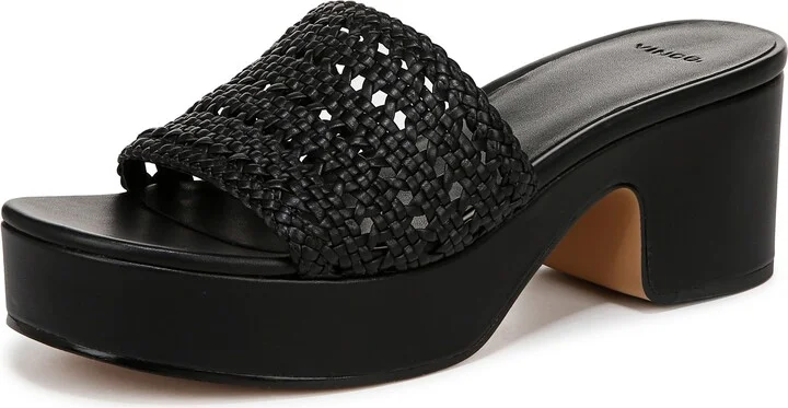 Black Woven Leather