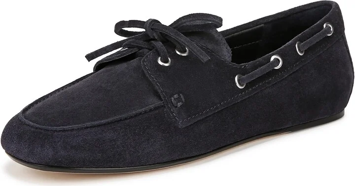 Vince Womens Marin Boat Shoe Blue Ink Suede 6 M