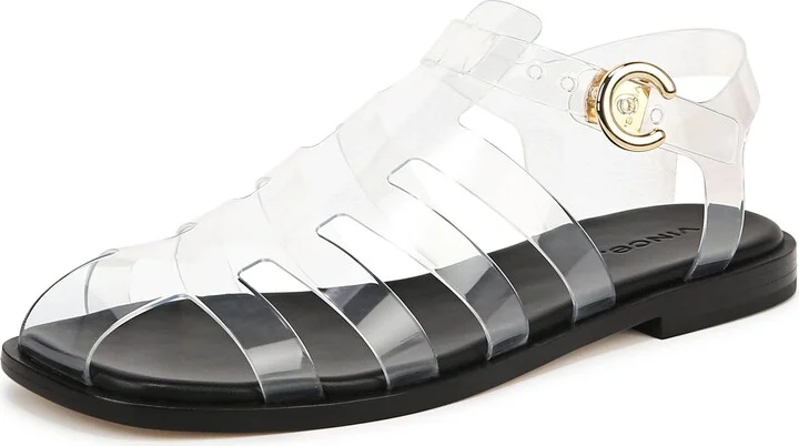 Vince Womens Melina Jelly Fisherman Sandal Clear 7.5 M