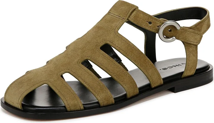Vince Womens Melina Sandal Olivewood Suede 8.5 M