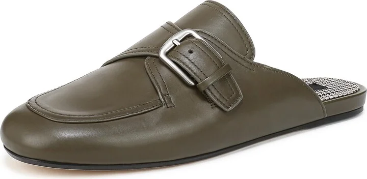 Vince Womens Minetta Mule Military Green Leather 8 M