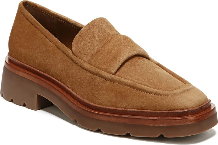 Vince Womens Robin Slip On Loafer Light Fawn Brown Suede 9.5 M