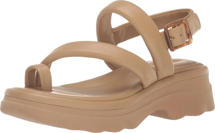 Vince Womens Santa Cruz Platform Sandal Dune Beige Leather 9.5 M