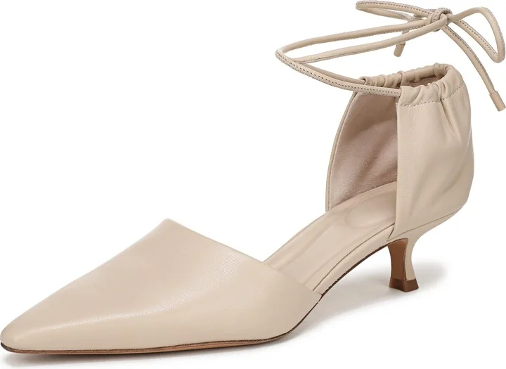 Vince Womens Sarai Pump Birch Sand Beige Leather 8 M