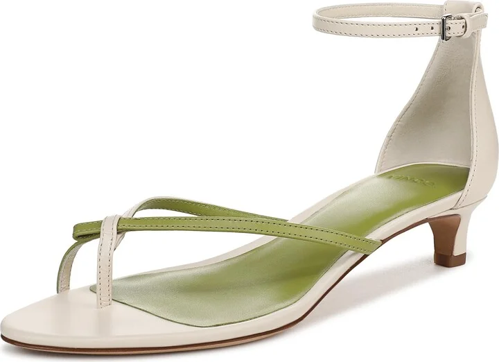 White/Green Leather