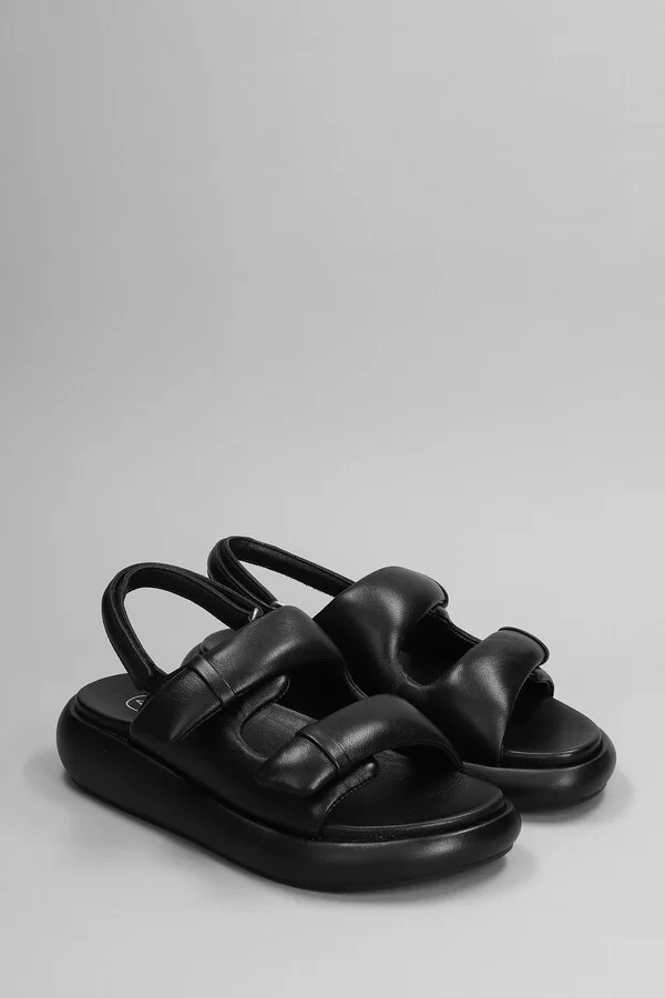 Vinci Flats In Black Leather - Image 2