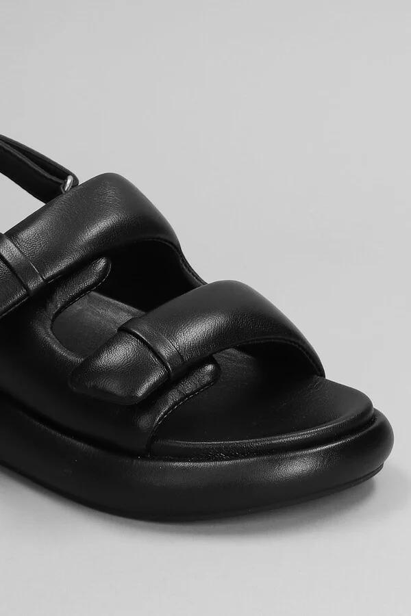Vinci Flats In Black Leather - Image 5