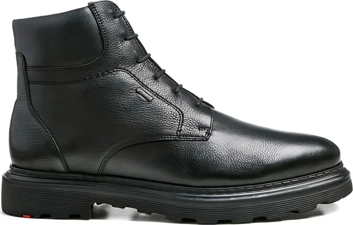 Vine textured leather lace-up boots