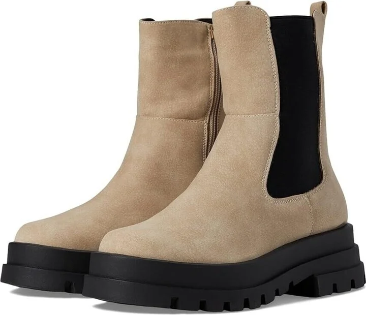 Vines Women's US 8.5 Natural Buck Side Zipper Chelsea Boots KHD483