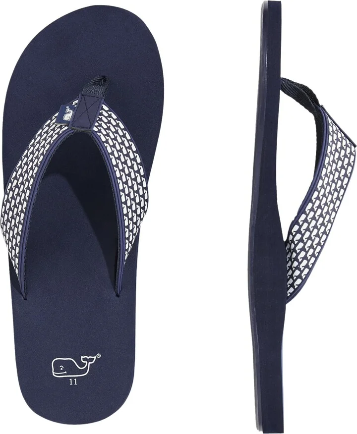 vineyard vines Men's Micro Whale Classic Foam Flip Flops