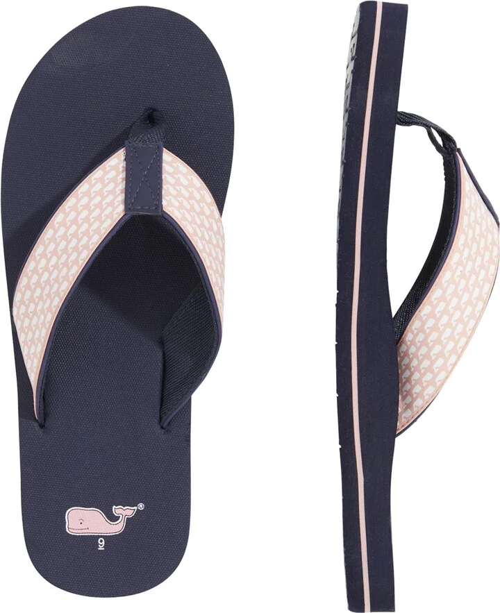 vineyard vines Women's Micro Whales Classic Flip Flops