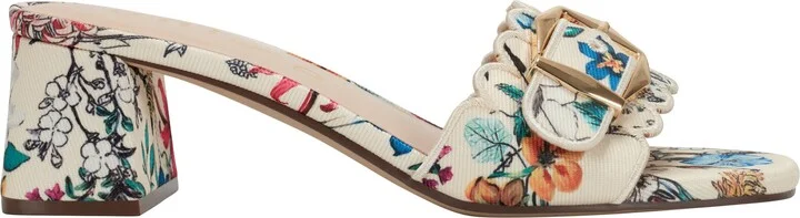 Vinley Denim Buckle Scalloped Slide Sandal - Image 9