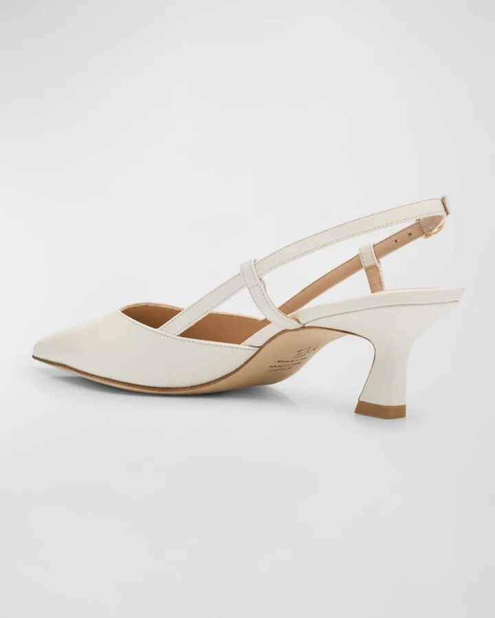 Vinnie Leather Kitten Slingback Pumps - Image 2