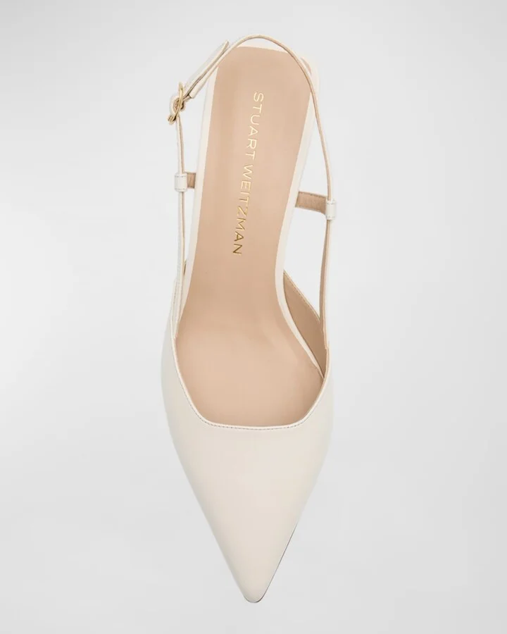 Vinnie Leather Kitten Slingback Pumps - Image 6