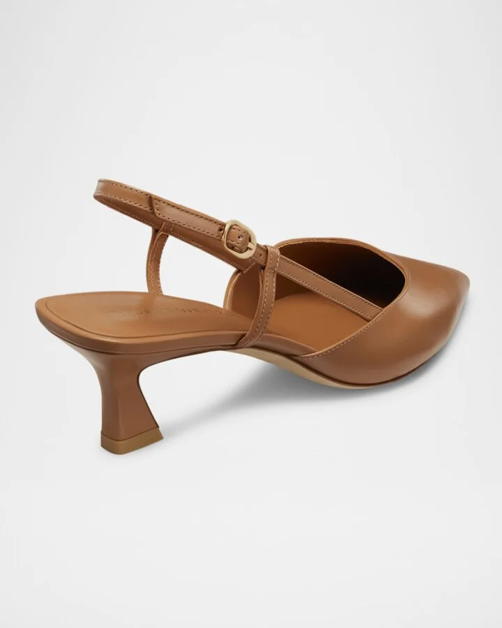 Vinnie Leather Kitten Slingback Pumps - Image 7