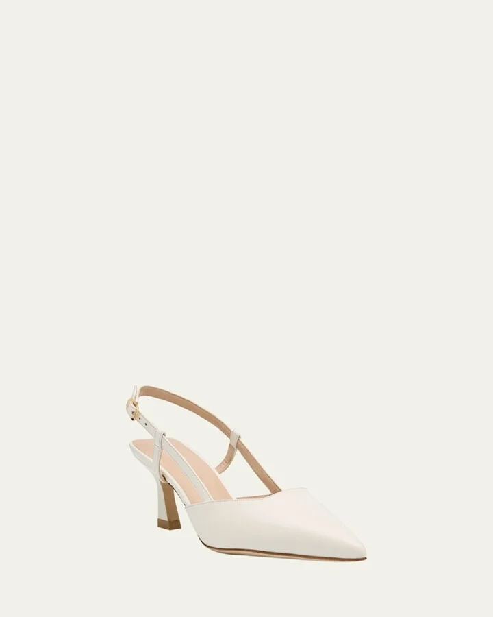 Vinnie Leather Kitten Slingback Pumps - Image 5