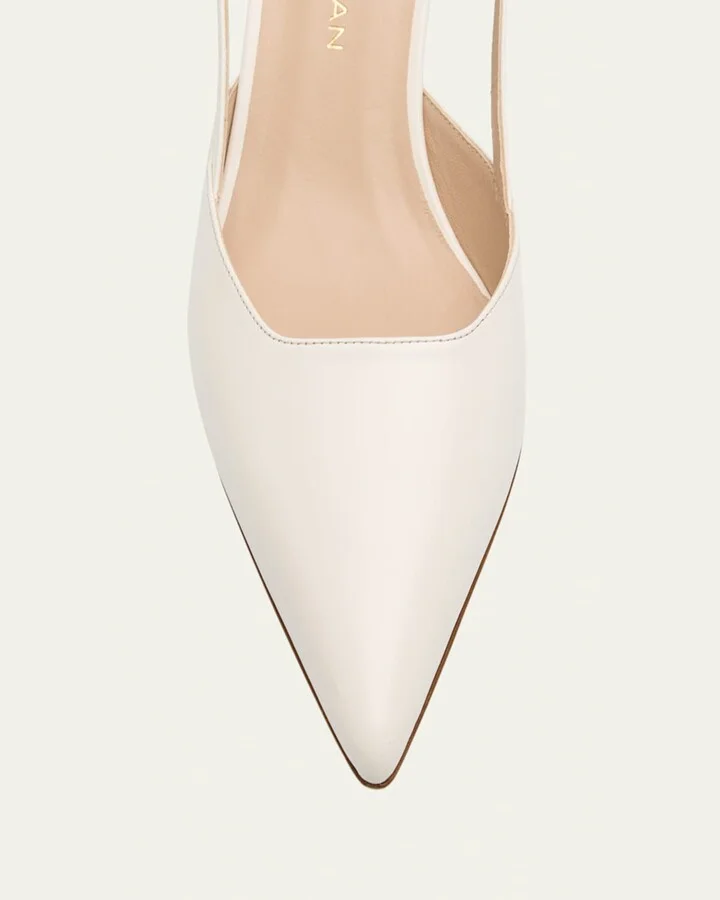 Vinnie Leather Kitten Slingback Pumps - Image 8