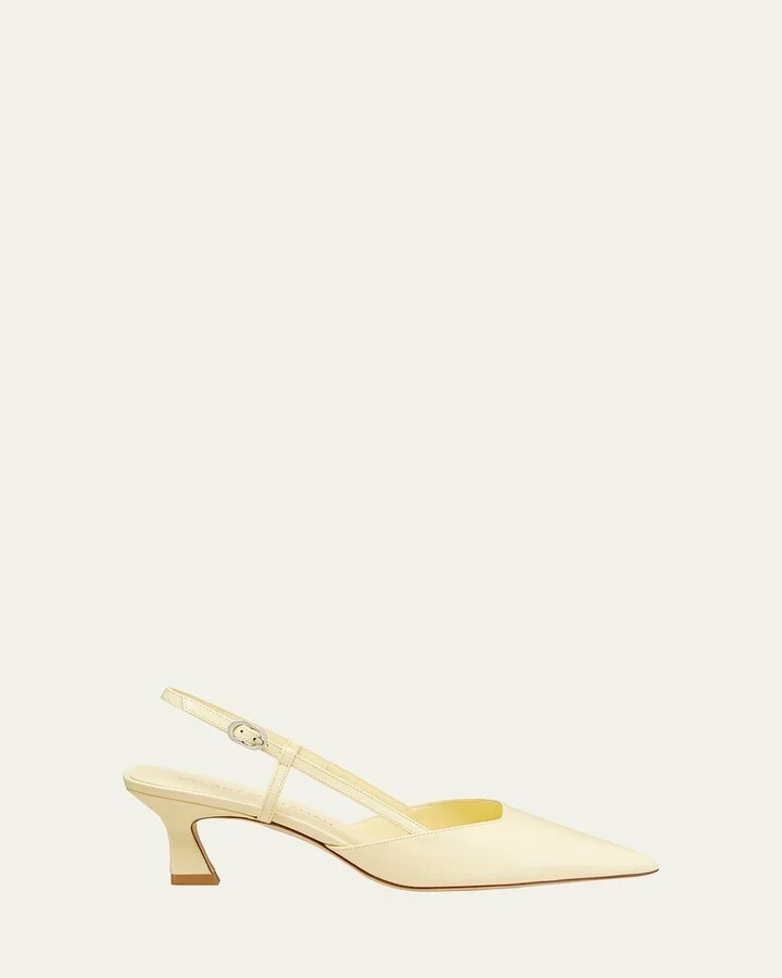 Vinnie Leather Kitten Slingback Pumps