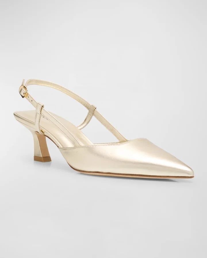 Vinnie Metallic Kitten Slingback Pumps - Image 2