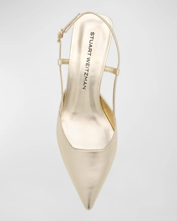 Vinnie Metallic Kitten Slingback Pumps - Image 3