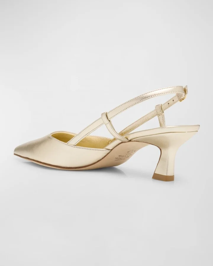 Vinnie Metallic Kitten Slingback Pumps - Image 5