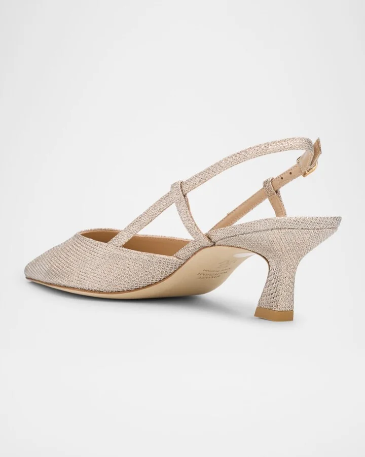 Vinnie Metallic Kitten Slingback Pumps - Image 2