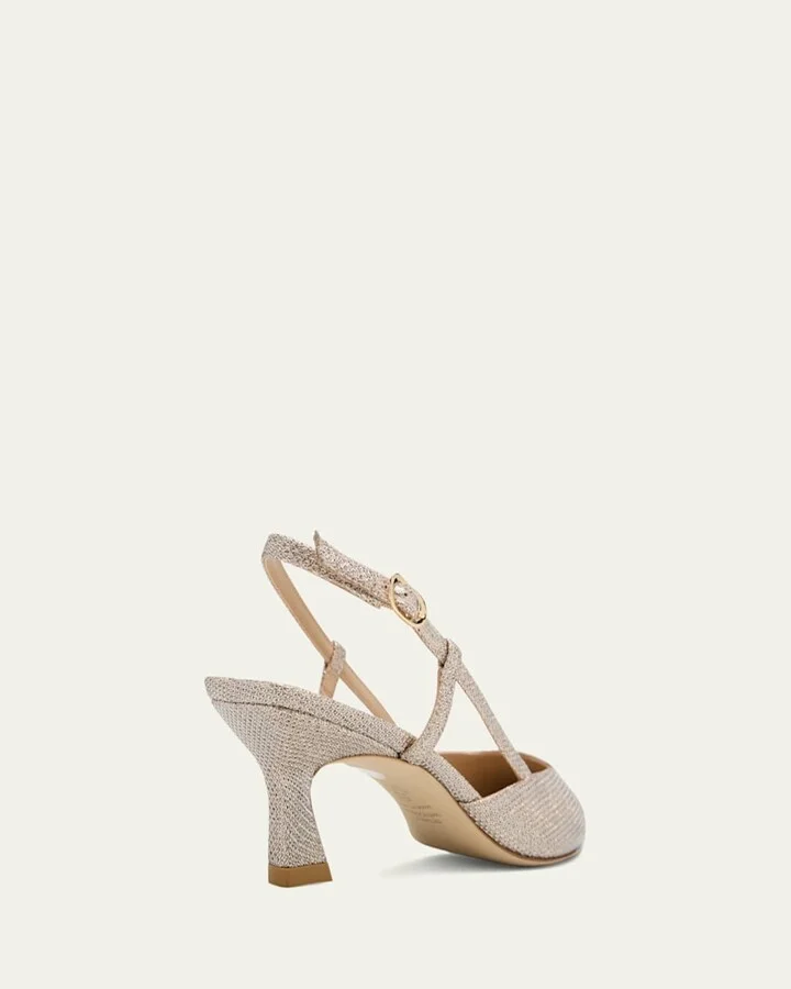 Vinnie Metallic Kitten Slingback Pumps - Image 3