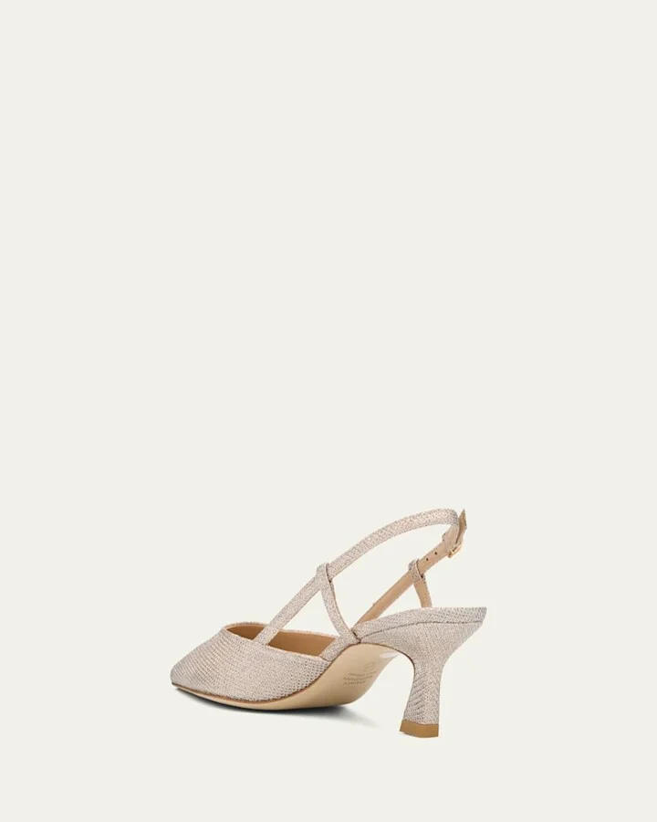 Vinnie Metallic Kitten Slingback Pumps - Image 5