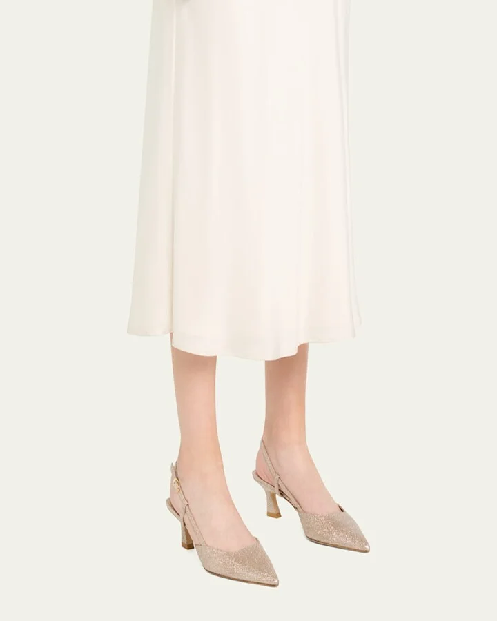 Vinnie Metallic Kitten Slingback Pumps - Image 7