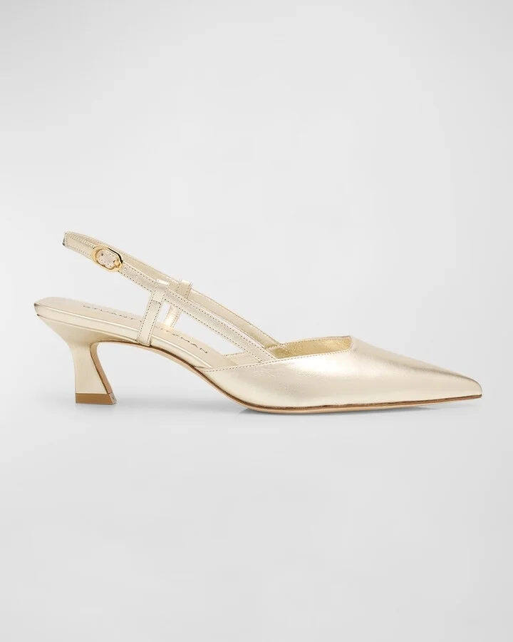 Vinnie Metallic Kitten Slingback Pumps