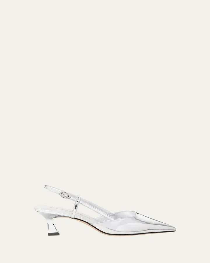 Vinnie Metallic Kitten Slingback Pumps