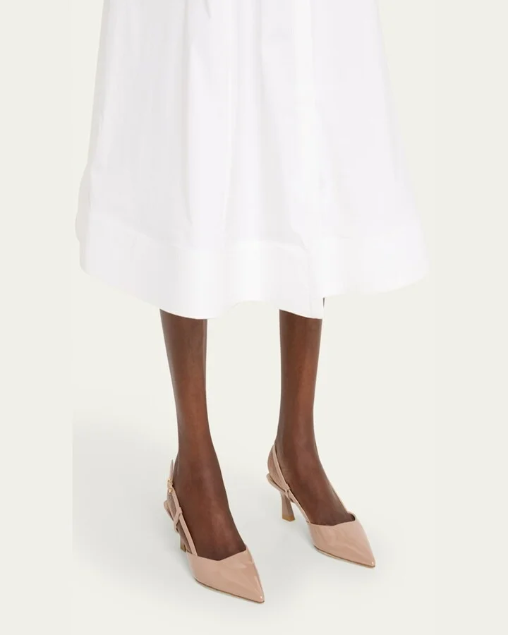 Vinnie Patent Kitten Slingback Pumps - Image 2