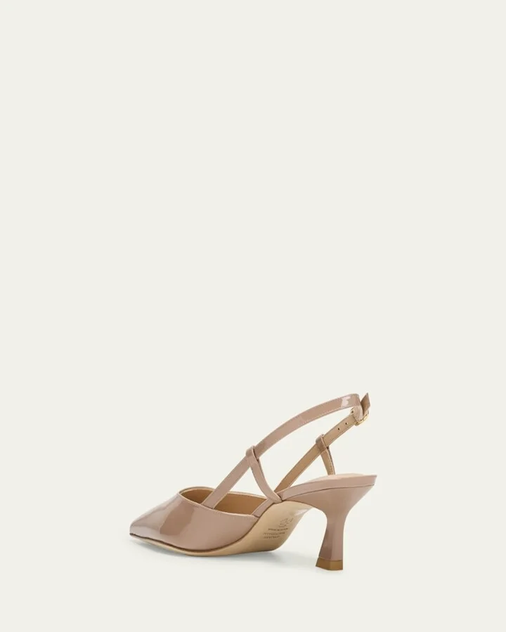 Vinnie Patent Kitten Slingback Pumps - Image 4