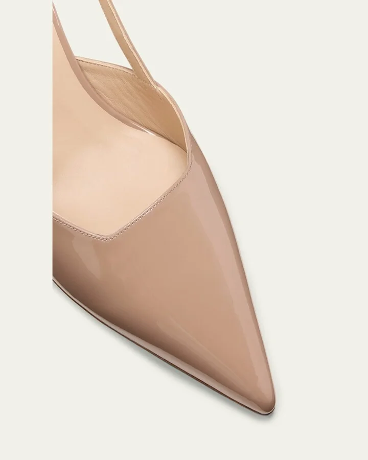 Vinnie Patent Kitten Slingback Pumps - Image 5