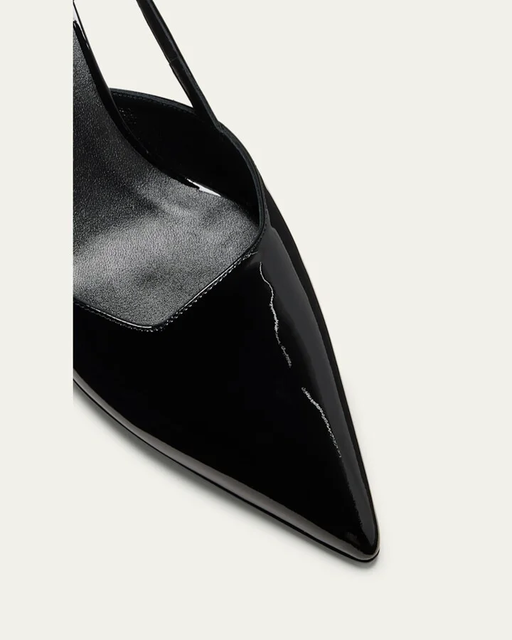 Vinnie Patent Kitten Slingback Pumps - Image 10
