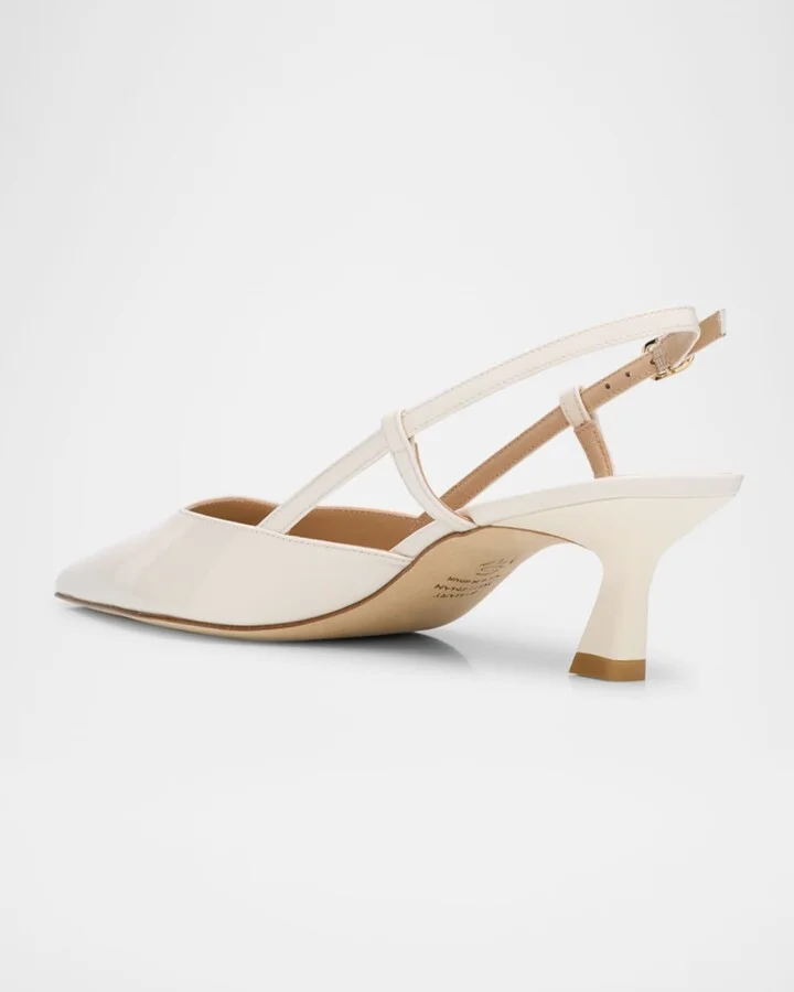 Vinnie Patent Kitten Slingback Pumps - Image 8