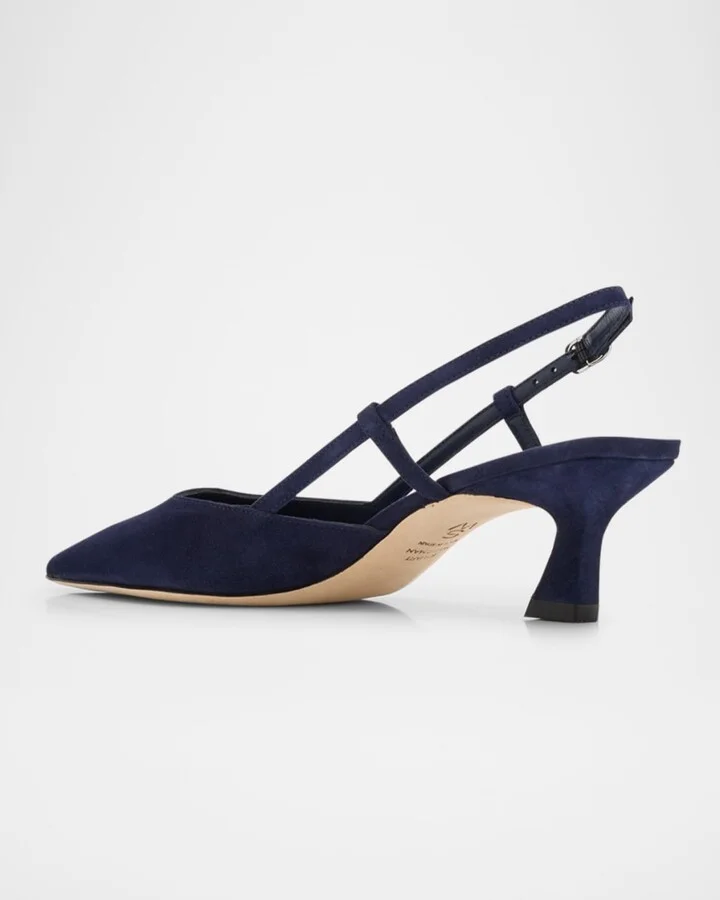Vinnie Suede Kitten Slingback Pumps - Image 2