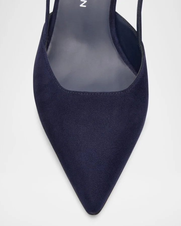 Vinnie Suede Kitten Slingback Pumps - Image 3