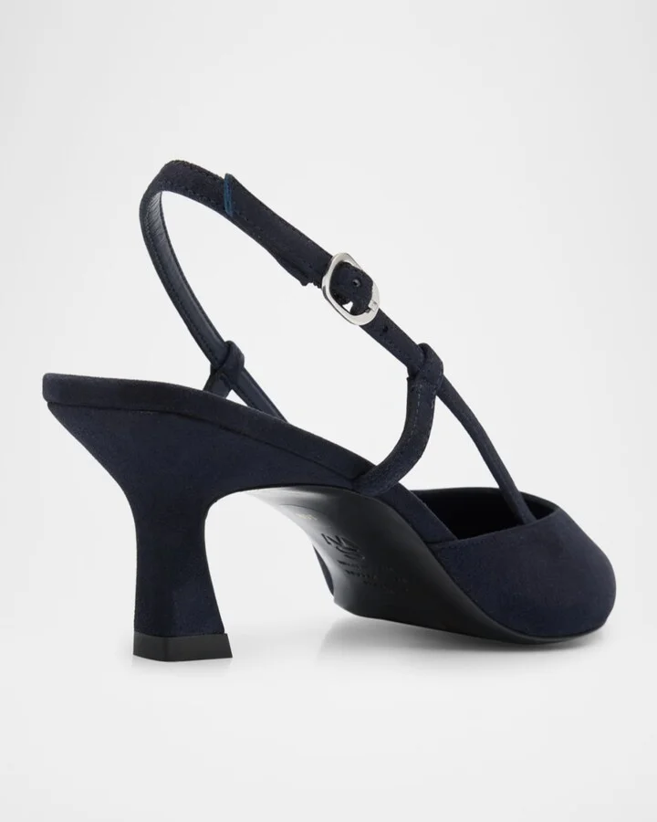 Vinnie Suede Kitten Slingback Pumps - Image 6