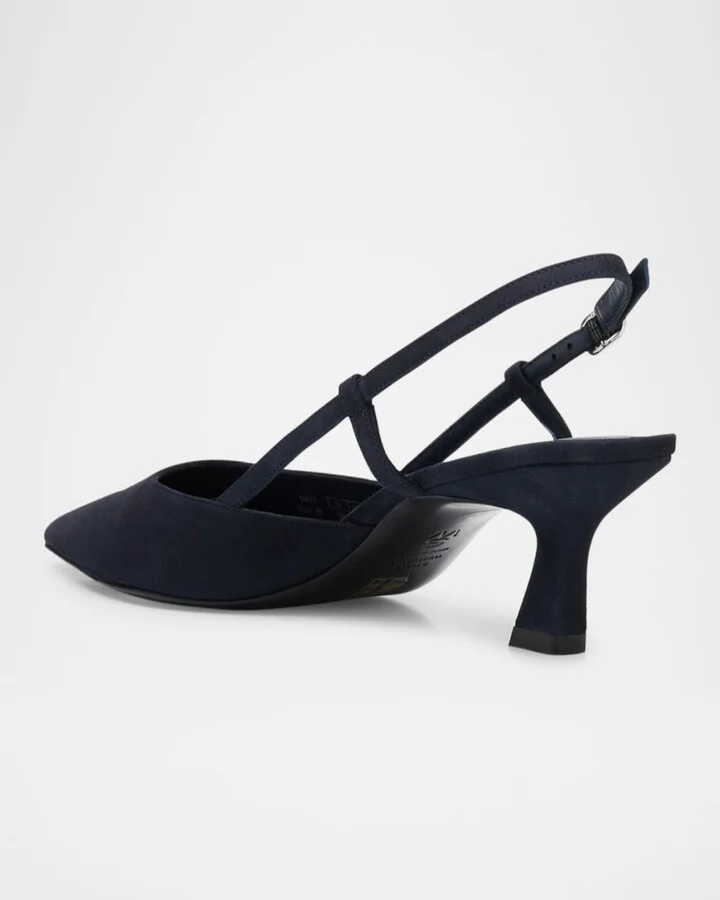 Vinnie Suede Kitten Slingback Pumps - Image 9