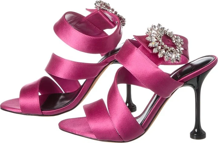 Vintage Alexandre Birman Antonia Crystals Satin Sa - Image 2