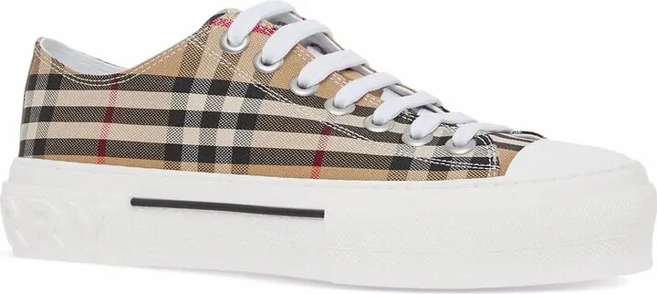 Vintage check cotton sneakers - Image 2