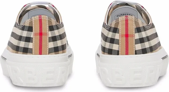 Vintage check cotton sneakers - Image 3
