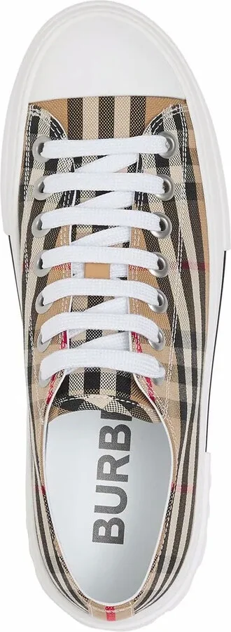Vintage check cotton sneakers - Image 4