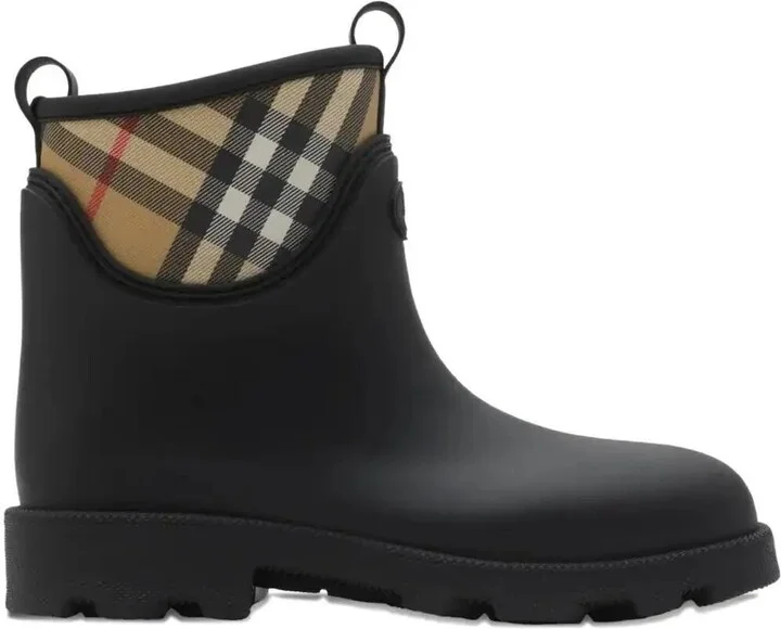 Vintage Check-Detailed Rain Boots