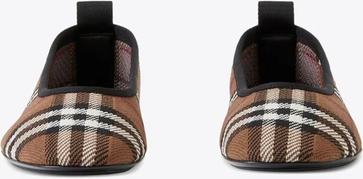 Vintage Check Leather Ballet Flats - Image 3