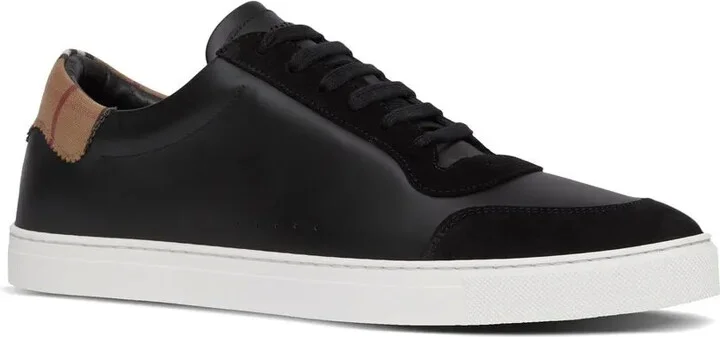 Vintage Check panelled leather sneakers - Image 2
